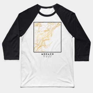 MONACO CITY STREET MAP ART Baseball T-Shirt